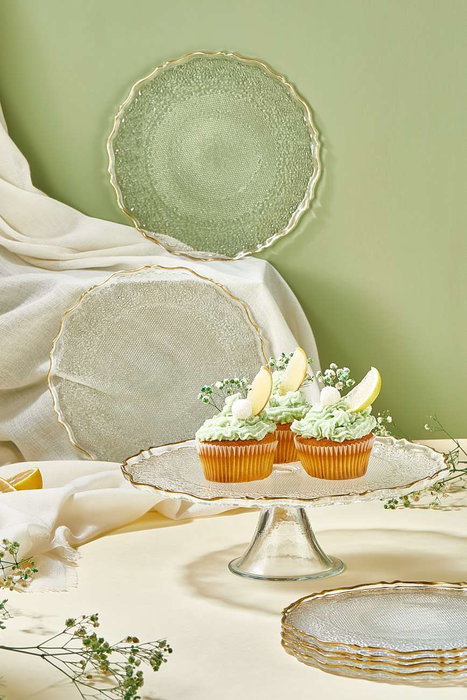 Hermia Goblen Set de Platos de Postre Transparente de 7 Piezas Hermia Goblen Set de Platos de Postre Transparente de 7 Piezas